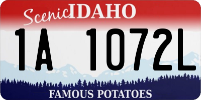 ID license plate 1A1072L