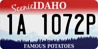 ID license plate 1A1072P