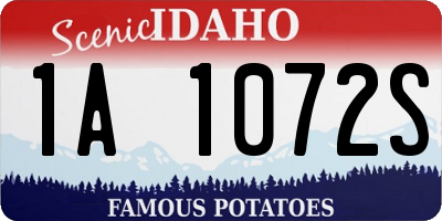 ID license plate 1A1072S