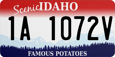 ID license plate 1A1072V
