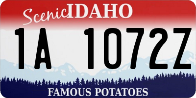 ID license plate 1A1072Z