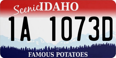 ID license plate 1A1073D