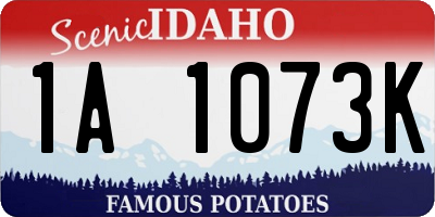 ID license plate 1A1073K