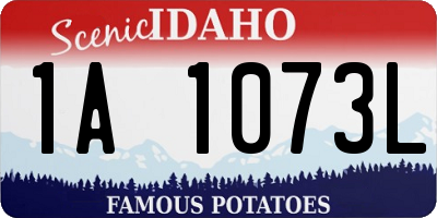 ID license plate 1A1073L