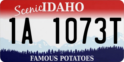 ID license plate 1A1073T