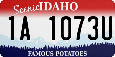 ID license plate 1A1073U