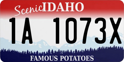 ID license plate 1A1073X