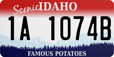 ID license plate 1A1074B
