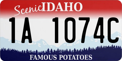 ID license plate 1A1074C