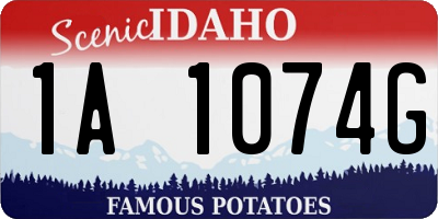 ID license plate 1A1074G
