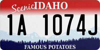 ID license plate 1A1074J
