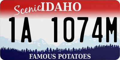 ID license plate 1A1074M