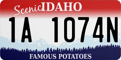 ID license plate 1A1074N