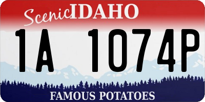 ID license plate 1A1074P