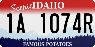 ID license plate 1A1074R