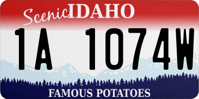 ID license plate 1A1074W