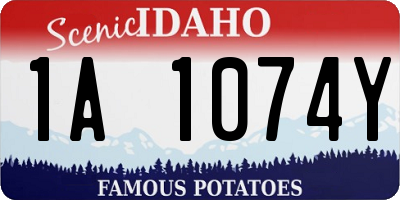 ID license plate 1A1074Y