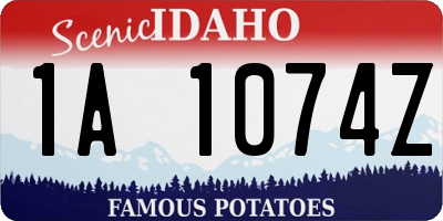 ID license plate 1A1074Z