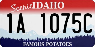ID license plate 1A1075C