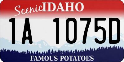 ID license plate 1A1075D