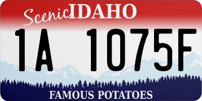ID license plate 1A1075F