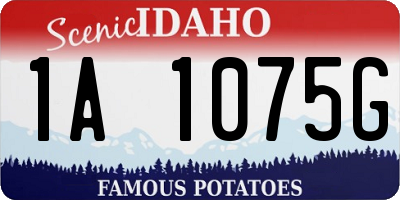 ID license plate 1A1075G