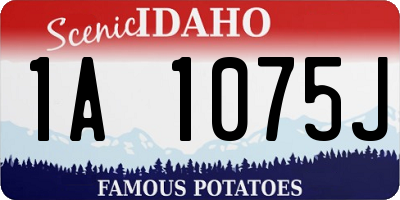 ID license plate 1A1075J