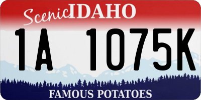 ID license plate 1A1075K
