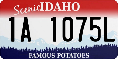 ID license plate 1A1075L
