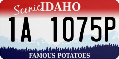 ID license plate 1A1075P