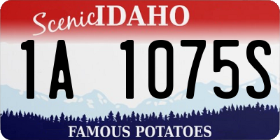 ID license plate 1A1075S