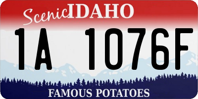 ID license plate 1A1076F