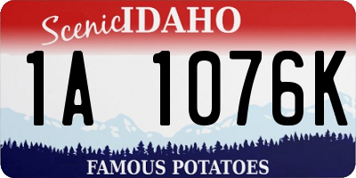 ID license plate 1A1076K