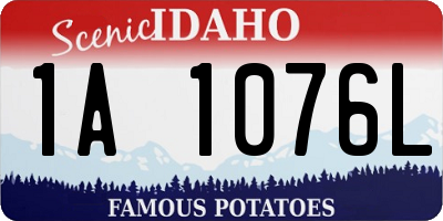 ID license plate 1A1076L