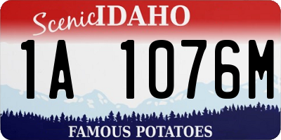 ID license plate 1A1076M