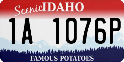 ID license plate 1A1076P