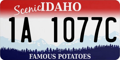ID license plate 1A1077C