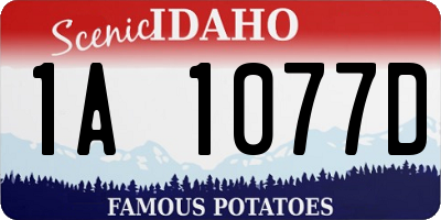 ID license plate 1A1077D