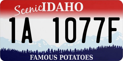 ID license plate 1A1077F