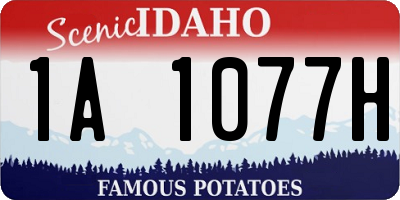 ID license plate 1A1077H
