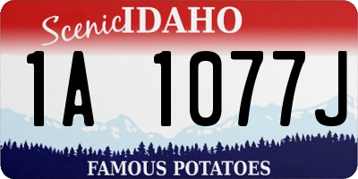 ID license plate 1A1077J