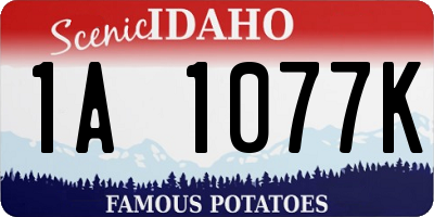 ID license plate 1A1077K