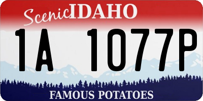 ID license plate 1A1077P