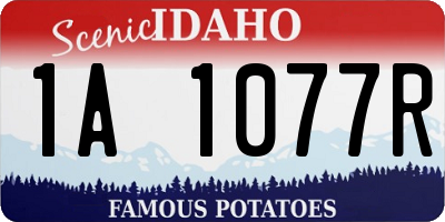 ID license plate 1A1077R