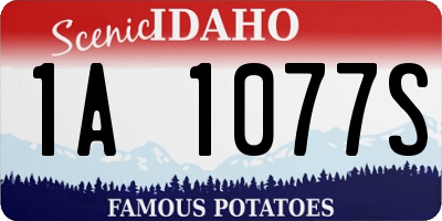 ID license plate 1A1077S
