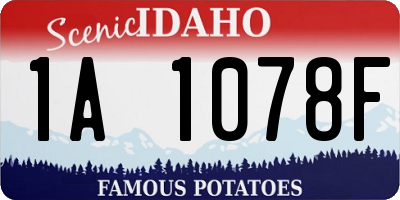 ID license plate 1A1078F