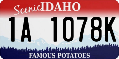 ID license plate 1A1078K