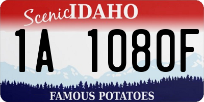 ID license plate 1A1080F