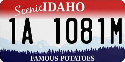 ID license plate 1A1081M