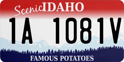 ID license plate 1A1081V